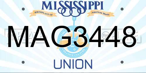 MAG3448 Mississippi License Plate
