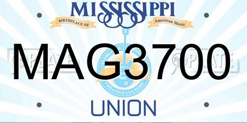 MAG3700 Mississippi License Plate
