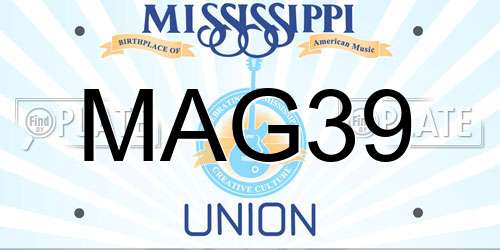 MAG39 Mississippi License Plate