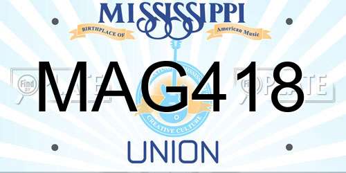 MAG418 Mississippi License Plate