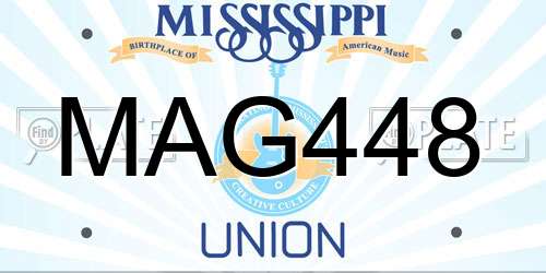 MAG448 Mississippi License Plate