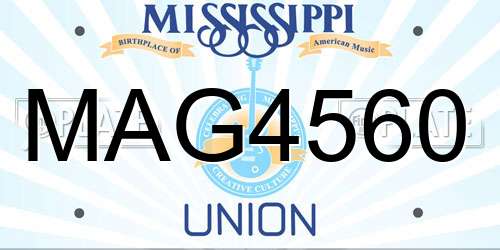MAG4560 Mississippi License Plate
