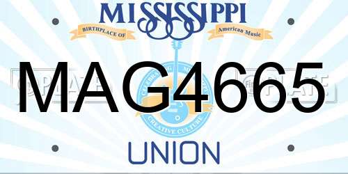MAG4665 Mississippi License Plate