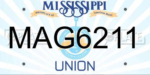 MAG6211 Mississippi License Plate