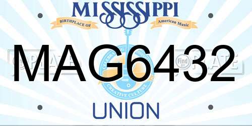 MAG6432 Mississippi License Plate