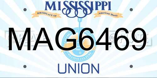 MAG6469 Mississippi License Plate
