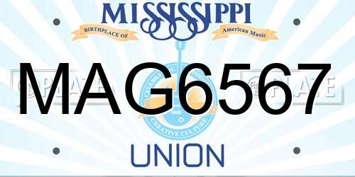 MAG6567 Mississippi License Plate