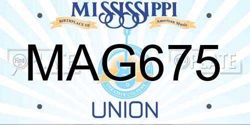 MAG675 Mississippi License Plate