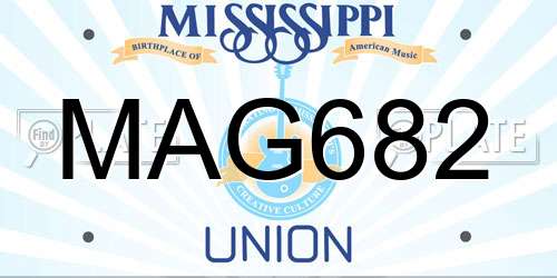 MAG682 Mississippi License Plate