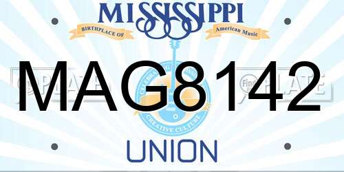 MAG8142 Mississippi License Plate