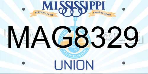 MAG8329 Mississippi License Plate