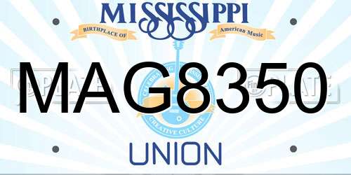 MAG8350 Mississippi License Plate