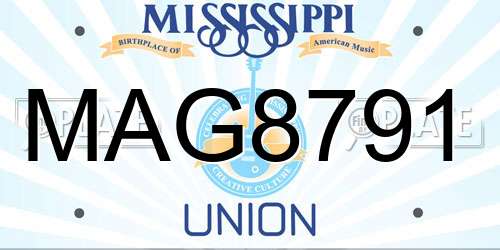MAG8791 Mississippi License Plate