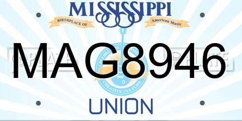 MAG8946 Mississippi License Plate