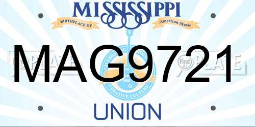 MAG9721 Mississippi License Plate