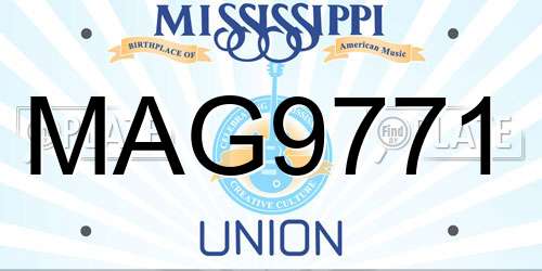 MAG9771 Mississippi License Plate