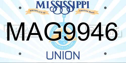 MAG9946 Mississippi License Plate