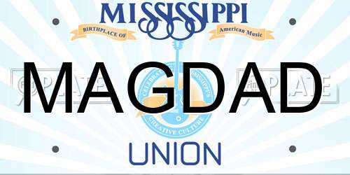 MAGDAD Mississippi License Plate