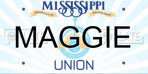 MAGGIE Mississippi License Plate
