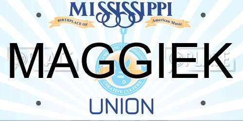 MAGGIEK Mississippi License Plate