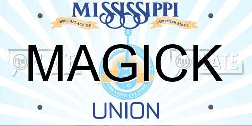 MAGICK Mississippi License Plate