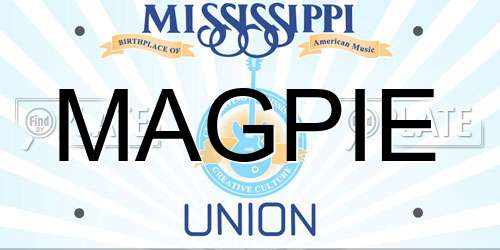 MAGPIE Mississippi License Plate