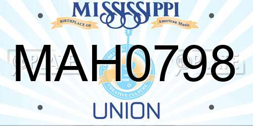 MAH0798 Mississippi License Plate