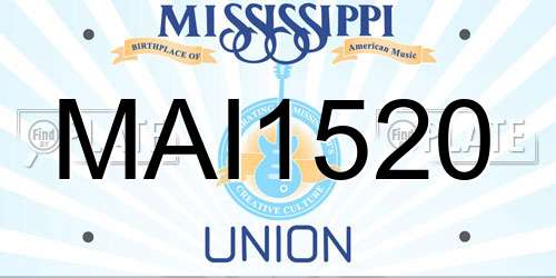 MAI1520 Mississippi License Plate