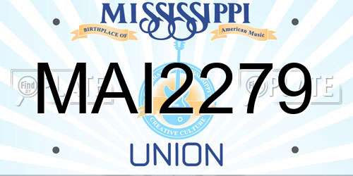 MAI2279 Mississippi License Plate