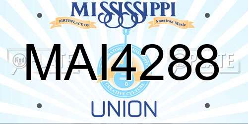 MAI4288 Mississippi License Plate