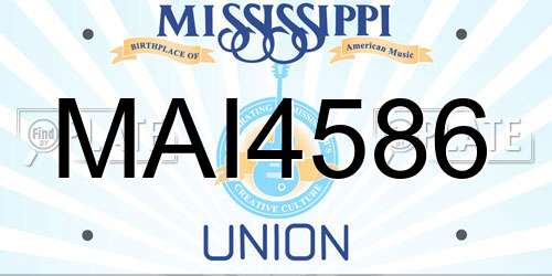 MAI4586 Mississippi License Plate