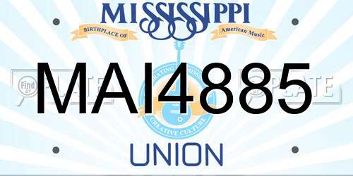 MAI4885 Mississippi License Plate