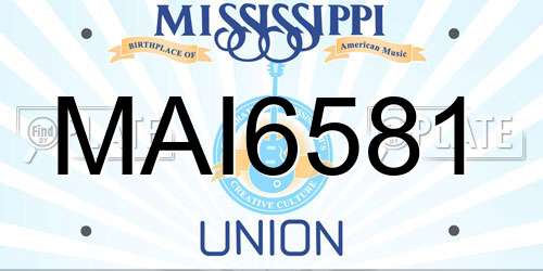 MAI6581 Mississippi License Plate