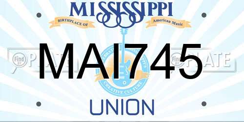 MAI745 Mississippi License Plate