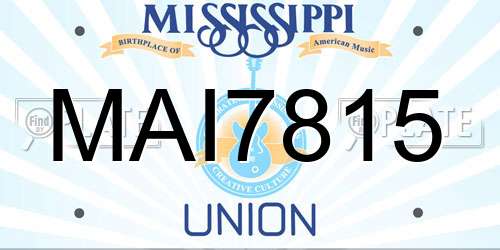 MAI7815 Mississippi License Plate