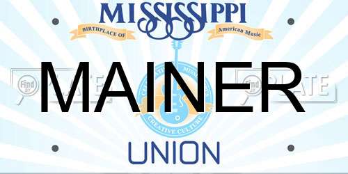 MAINER Mississippi License Plate