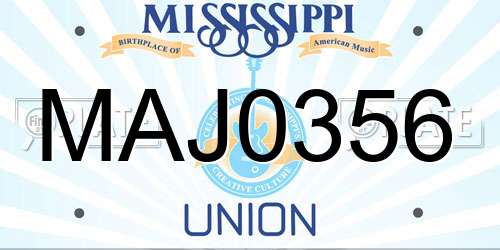 MAJ0356 Mississippi License Plate