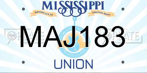 MAJ183 Mississippi License Plate