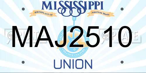MAJ2510 Mississippi License Plate