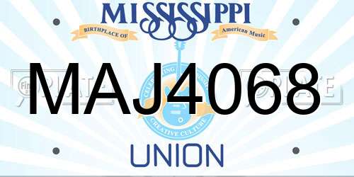 MAJ4068 Mississippi License Plate