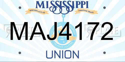 MAJ4172 Mississippi License Plate