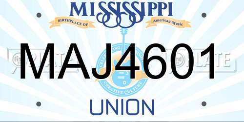 MAJ4601 Mississippi License Plate