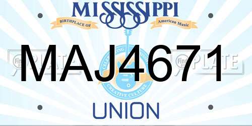 MAJ4671 Mississippi License Plate