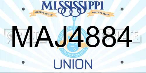 MAJ4884 Mississippi License Plate