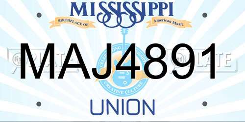 MAJ4891 Mississippi License Plate