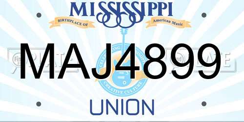 MAJ4899 Mississippi License Plate
