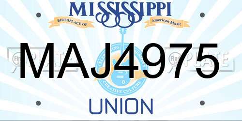 MAJ4975 Mississippi License Plate