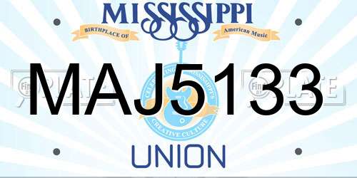 MAJ5133 Mississippi License Plate