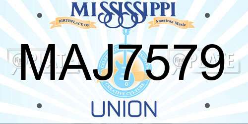 MAJ7579 Mississippi License Plate