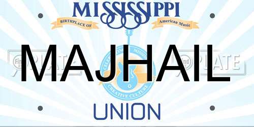 MAJHAIL Mississippi License Plate